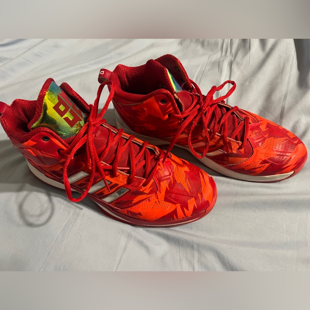 adidas Red High-Top Athletic Basketball Shoes